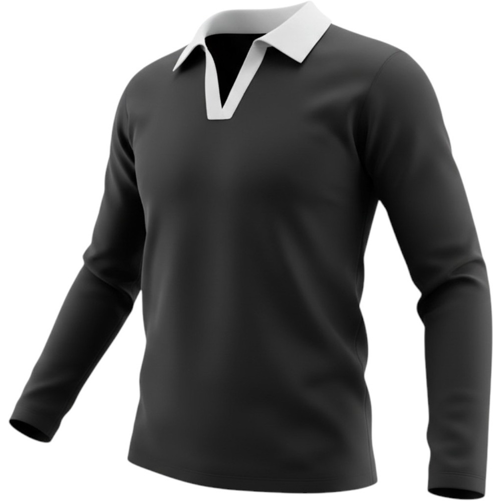 A'Nue Miami Womens Black White Contrast Collar V-Neck Long Sleeve Top Size L